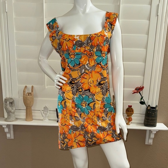 Miaou Vivi Dress in Parisian Flower Orange - Picture 1 of 11